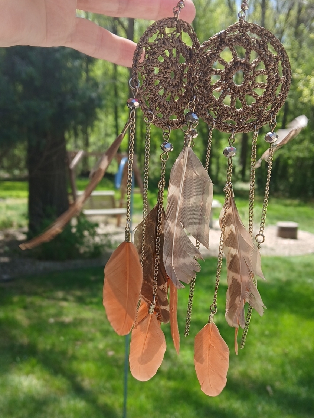 Hand Made Dream Catcher/Feather Earings